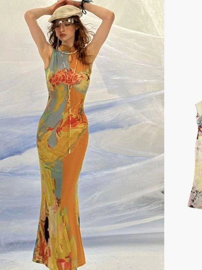 OfAkiva V-Neck T-Shirt Long-Sleeve Maxi Dress