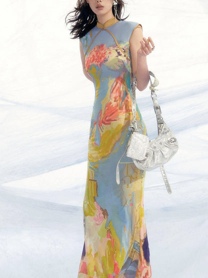 OfAkiva V-Neck T-Shirt Long-Sleeve Maxi Dress