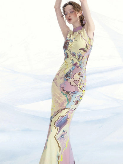 OfAkiva V-Neck T-Shirt Long-Sleeve Maxi Dress