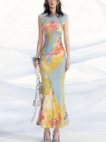 OfAkiva V-Neck T-Shirt Long-Sleeve Maxi Dress