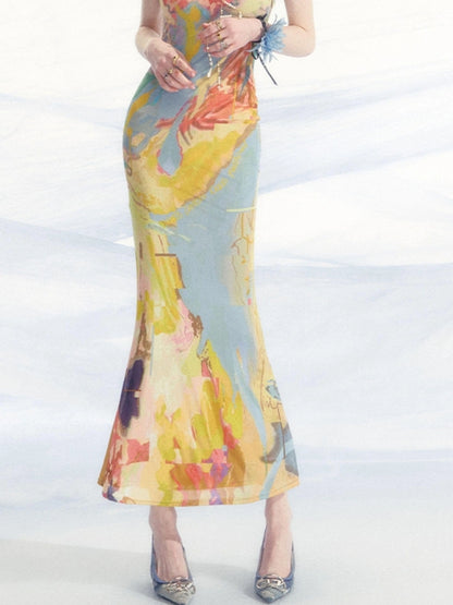 OfAkiva V-Neck T-Shirt Long-Sleeve Maxi Dress