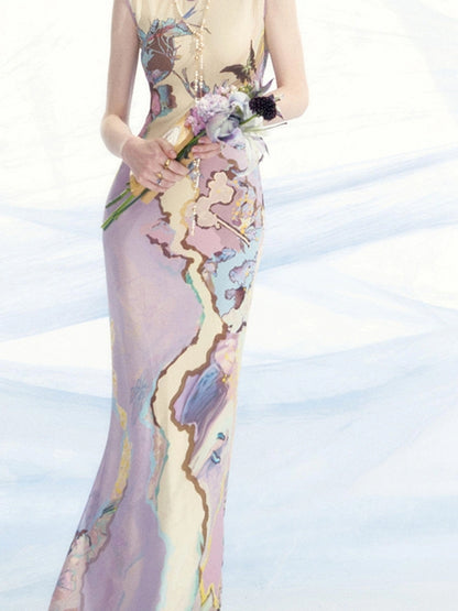 OfAkiva V-Neck T-Shirt Long-Sleeve Maxi Dress