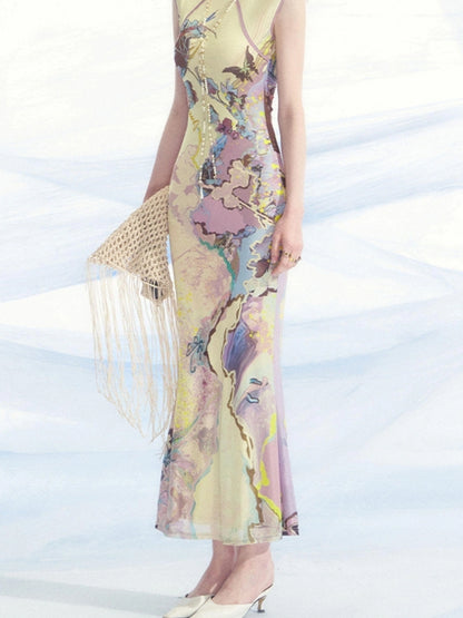 OfAkiva V-Neck T-Shirt Long-Sleeve Maxi Dress