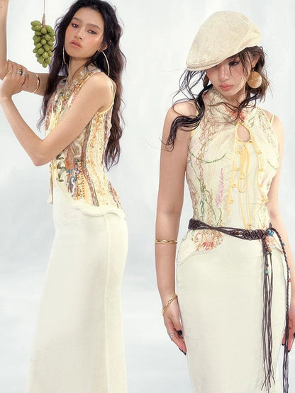 OfAkiva V-Neck T-Shirt Long-Sleeve Wrap Dress