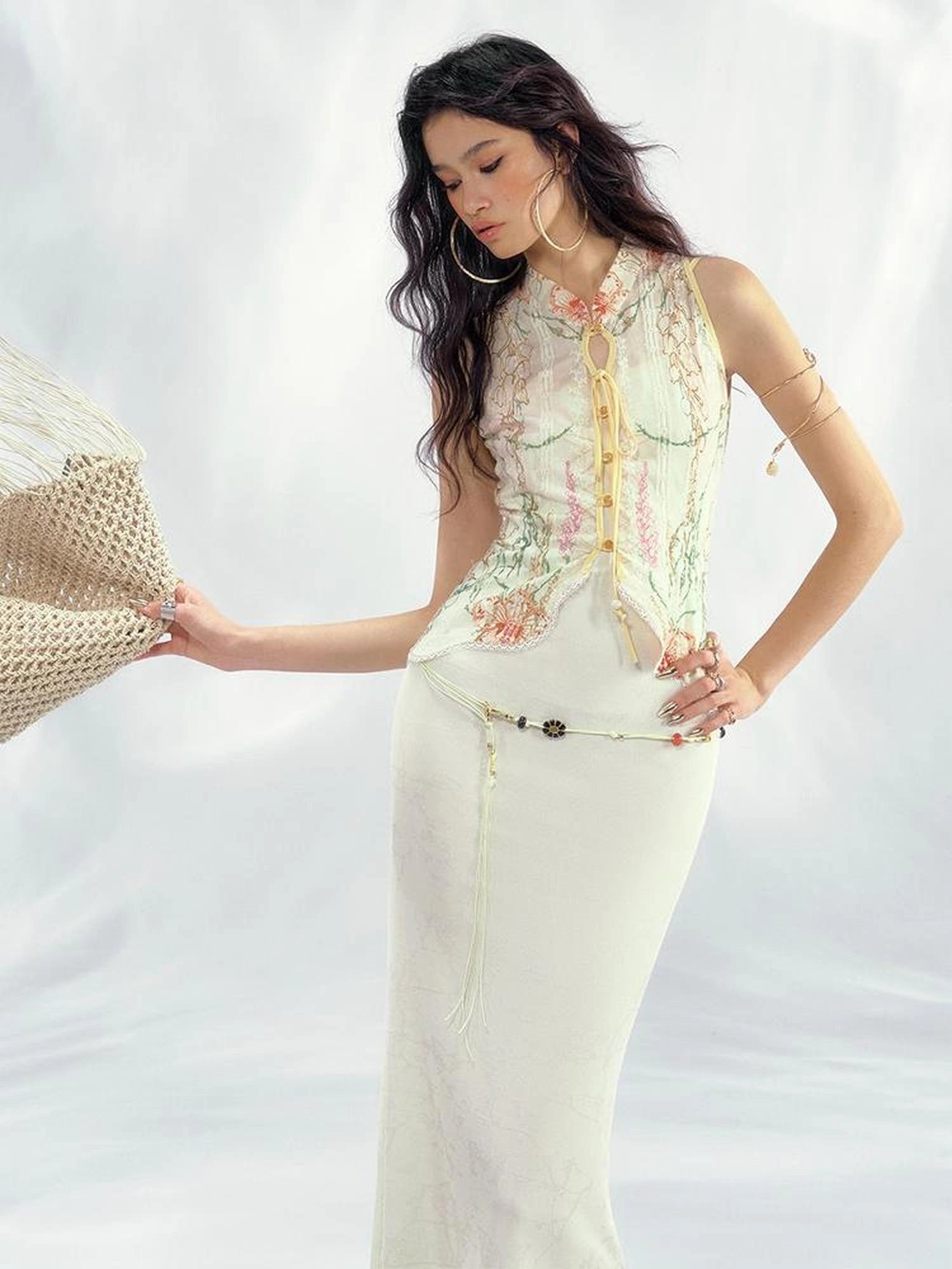 OfAkiva V-Neck T-Shirt Long-Sleeve Wrap Dress