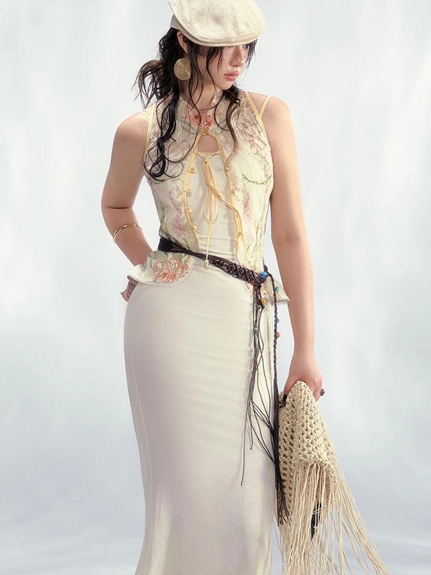 OfAkiva V-Neck T-Shirt Long-Sleeve Wrap Dress