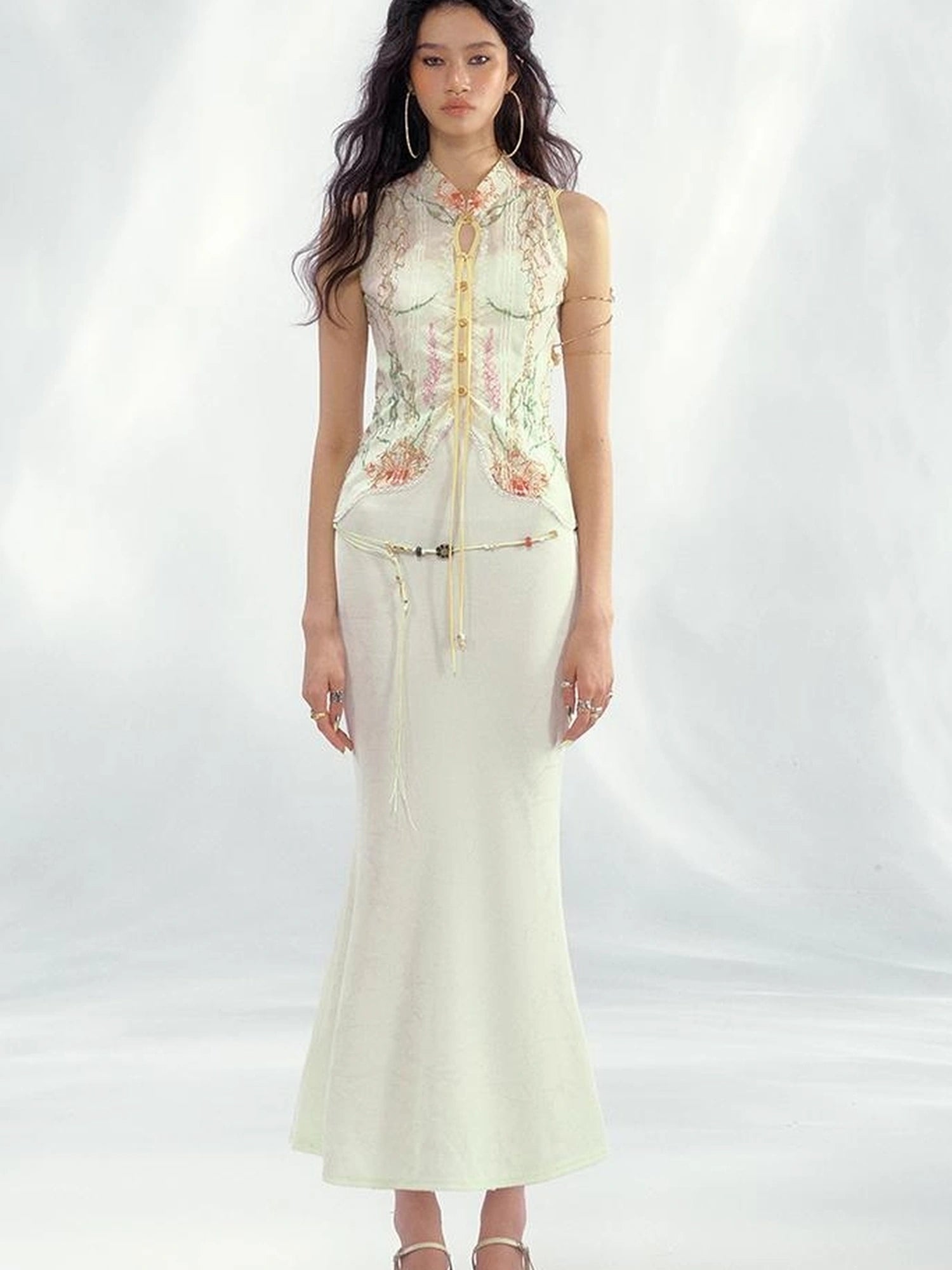 OfAkiva V-Neck T-Shirt Long-Sleeve Wrap Dress