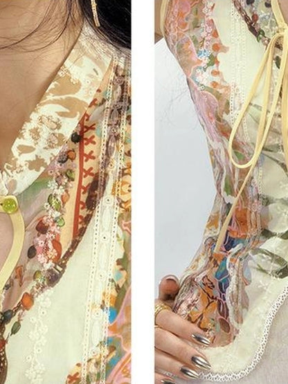 OfAkiva V-Neck T-Shirt Long-Sleeve Wrap Dress