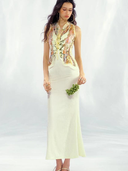 OfAkiva V-Neck T-Shirt Long-Sleeve Wrap Dress