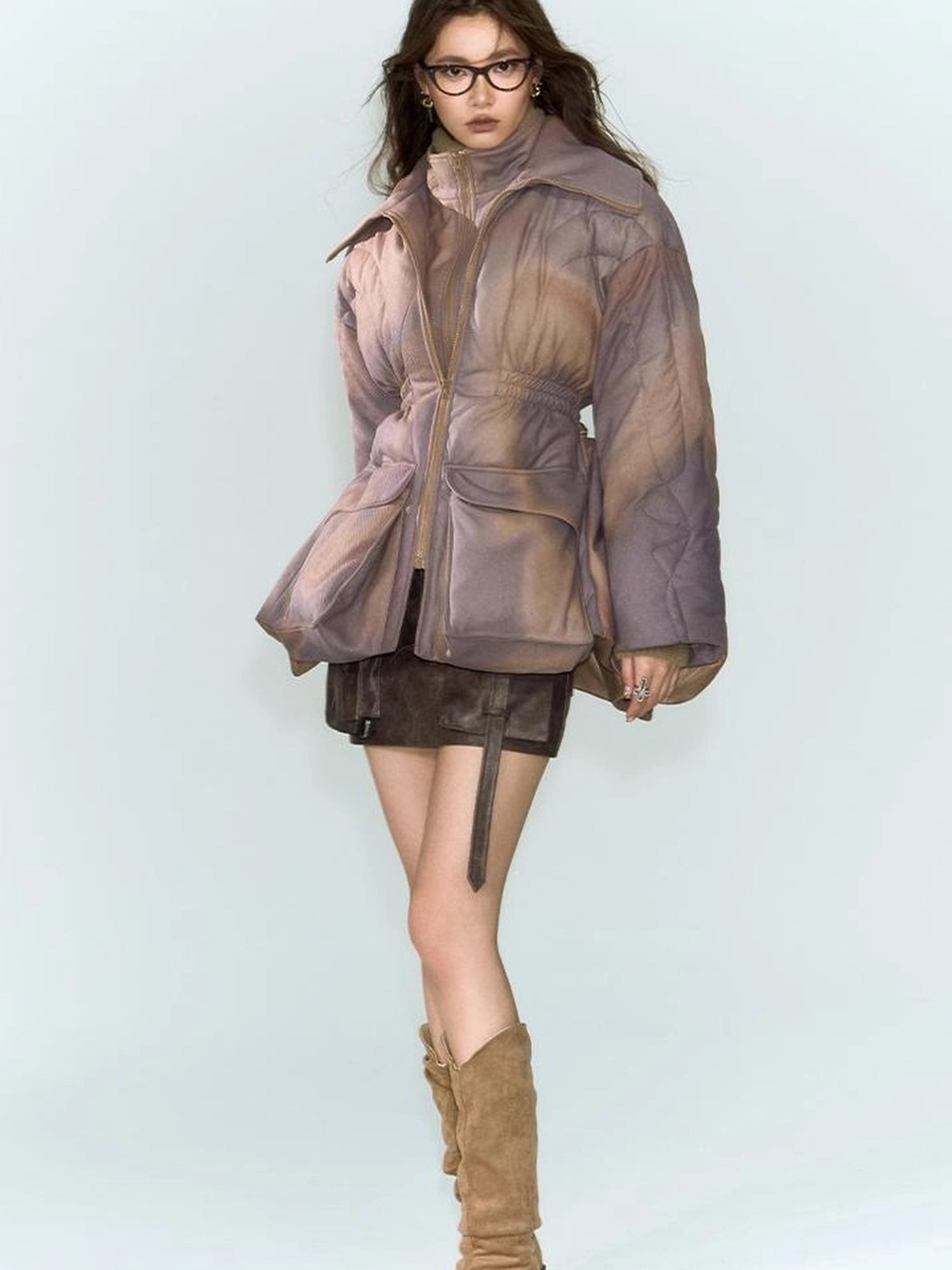 OfAkiva V-neck Quilted Down Jacket