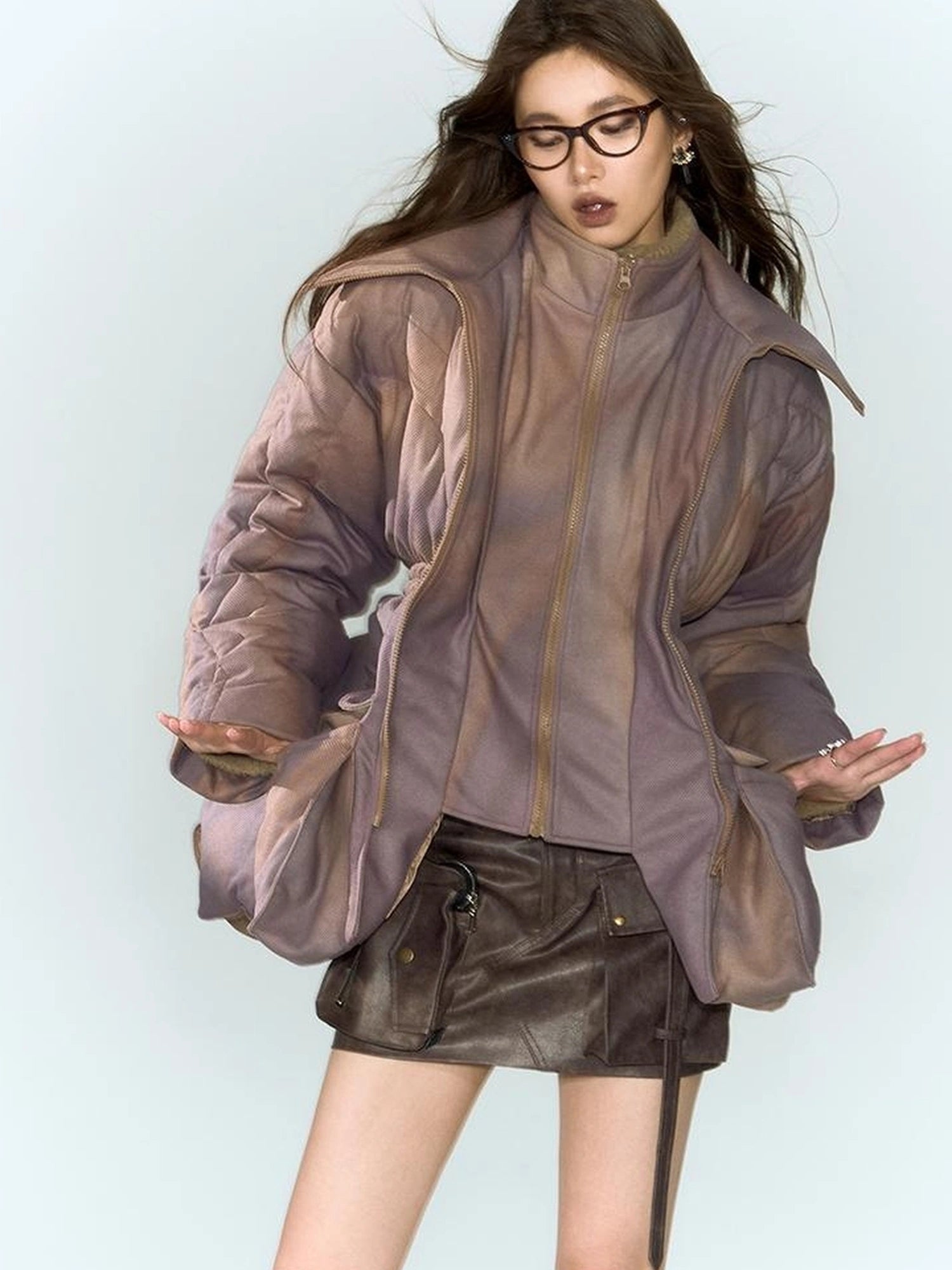 OfAkiva V-neck Quilted Down Jacket