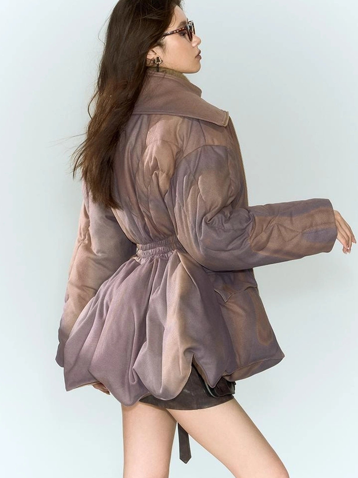 OfAkiva V-neck Quilted Down Jacket