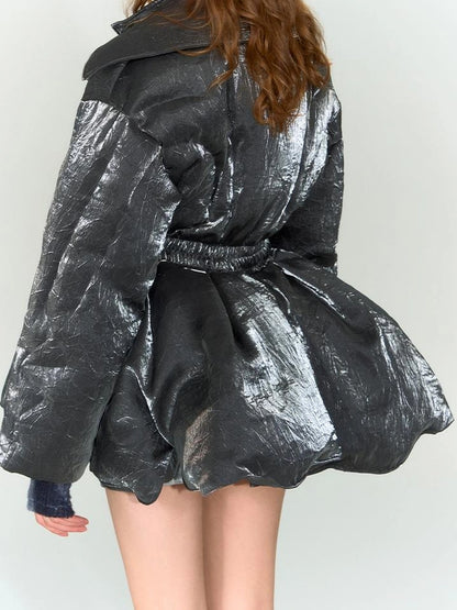 OfAkiva V-neck Quilted Down Jacket