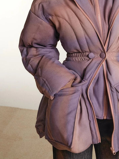 OfAkiva V-neck Quilted Down Jacket