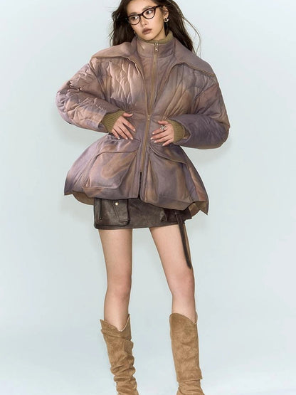 OfAkiva V-neck Quilted Down Jacket