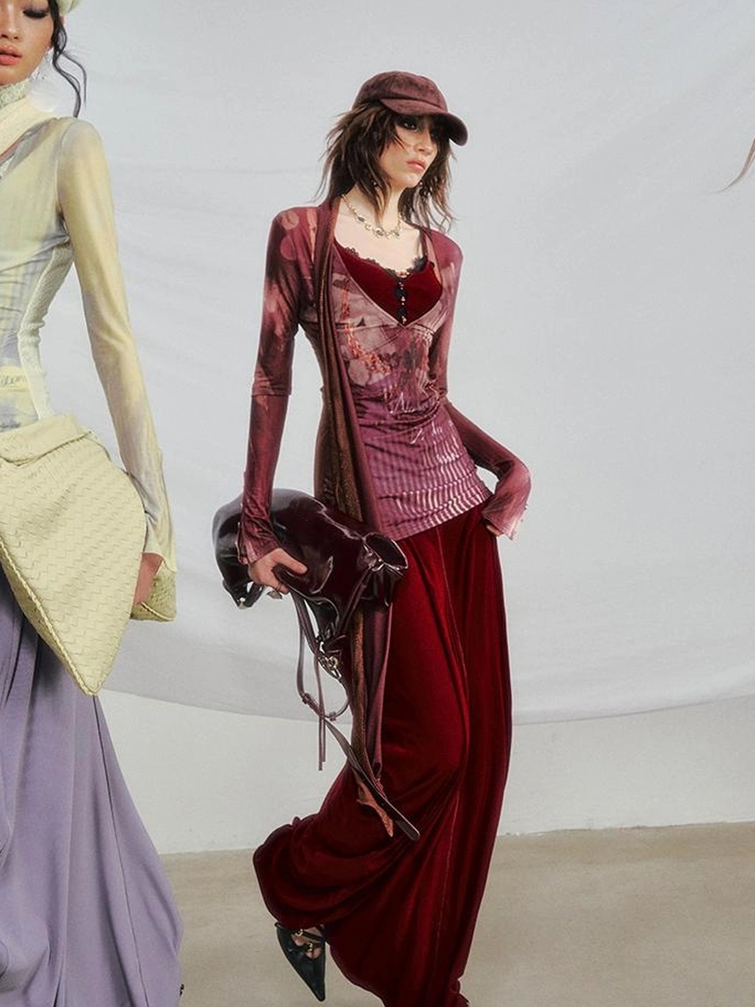 OfAkiva V-neck T-shirt Long Sleeve Relaxed Two Piece Dress