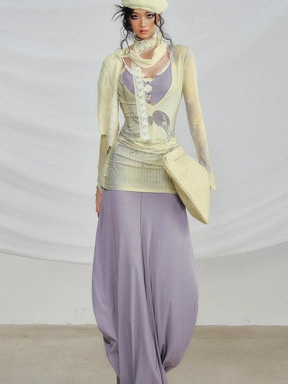 OfAkiva V-neck T-shirt Long Sleeve Relaxed Two Piece Dress