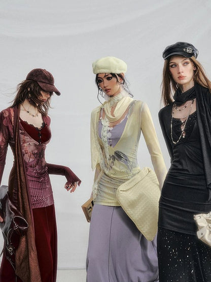 OfAkiva V-neck T-shirt Long Sleeve Relaxed Two Piece Dress