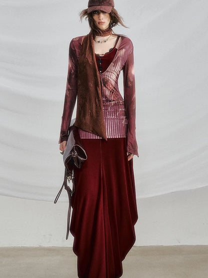 OfAkiva V-neck T-shirt Long Sleeve Relaxed Two Piece Dress