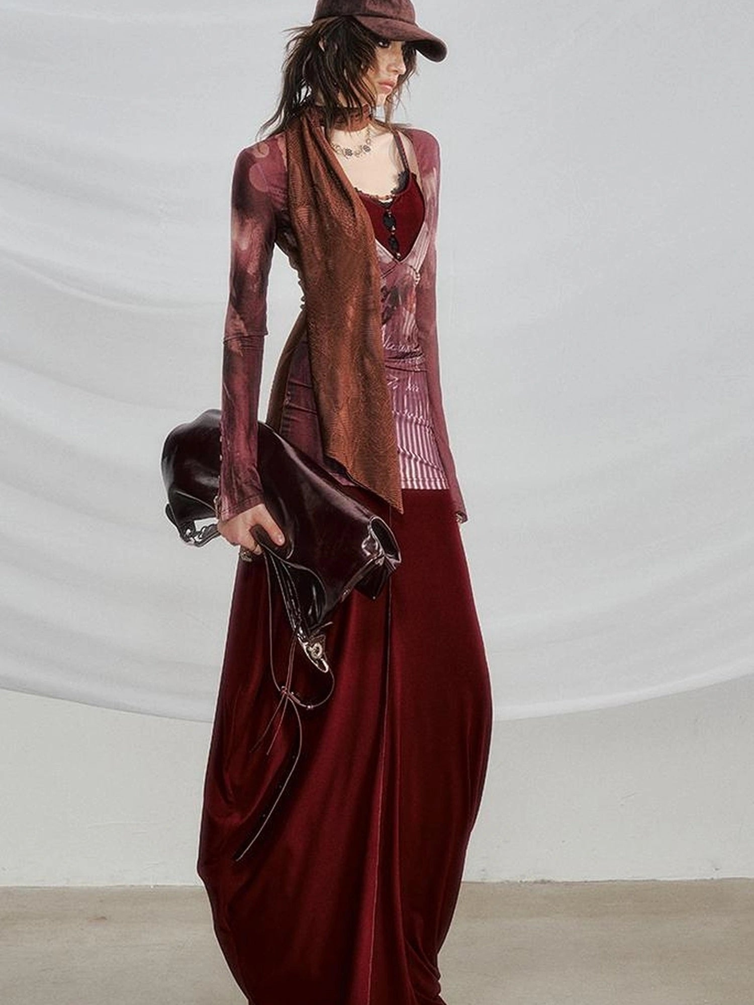 OfAkiva V-neck T-shirt Long Sleeve Relaxed Two Piece Dress