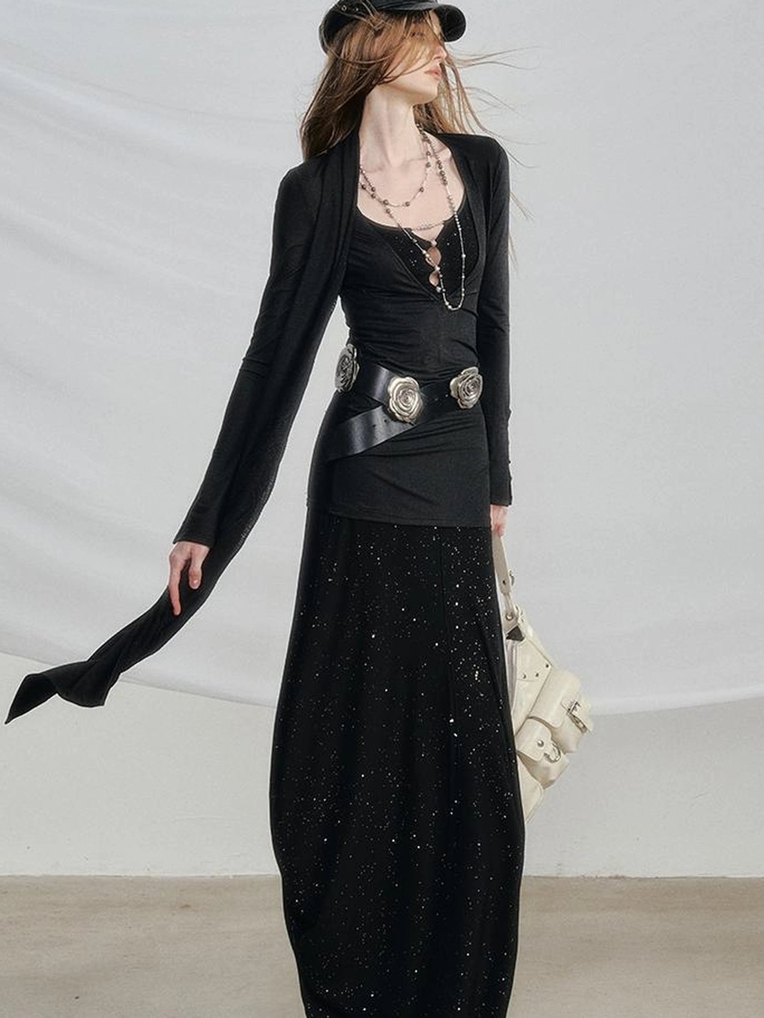 OfAkiva V-neck T-shirt Long Sleeve Relaxed Two Piece Dress