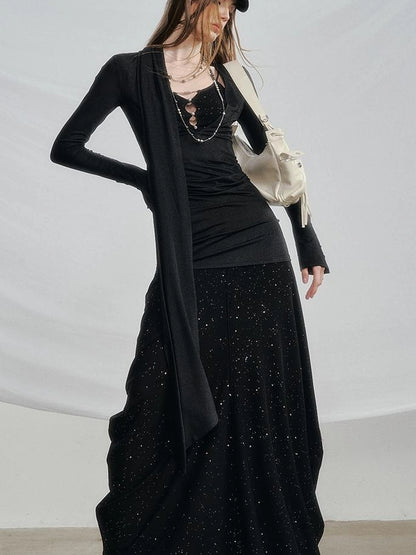 OfAkiva V-neck T-shirt Long Sleeve Relaxed Two Piece Dress