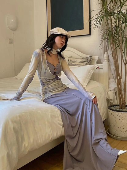 OfAkiva V-neck T-shirt Long Sleeve Relaxed Two Piece Dress