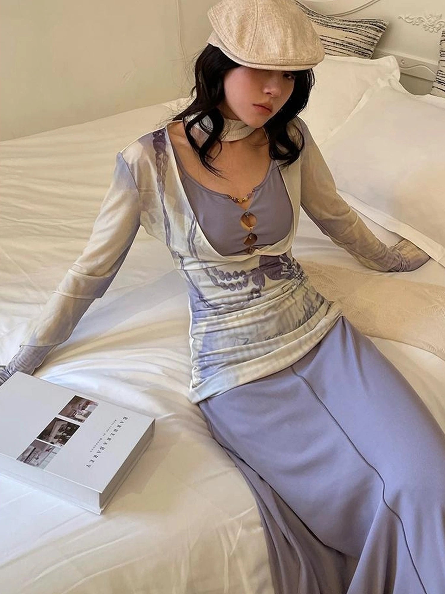 OfAkiva V-neck T-shirt Long Sleeve Relaxed Two Piece Dress