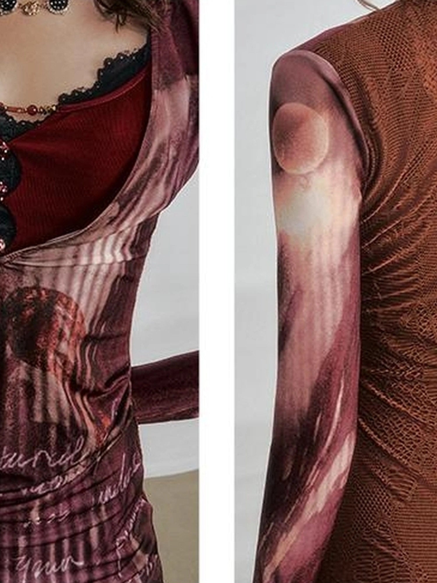 OfAkiva V-neck T-shirt Long Sleeve Relaxed Two Piece Dress