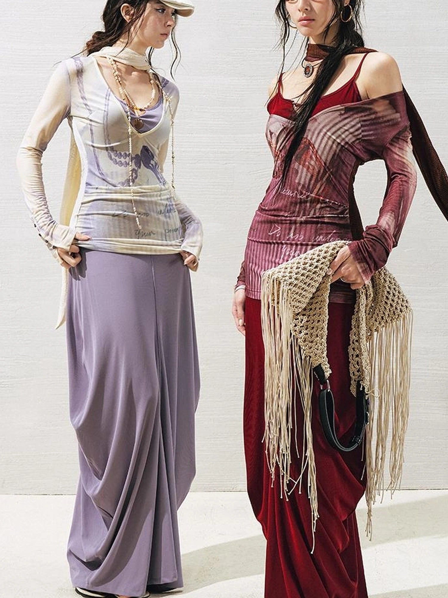 OfAkiva V-neck T-shirt Long Sleeve Relaxed Two Piece Dress