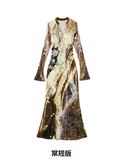 OfAkiva_Velvet_Floral_V-Neck_Mermaid_Gown_MISSTT