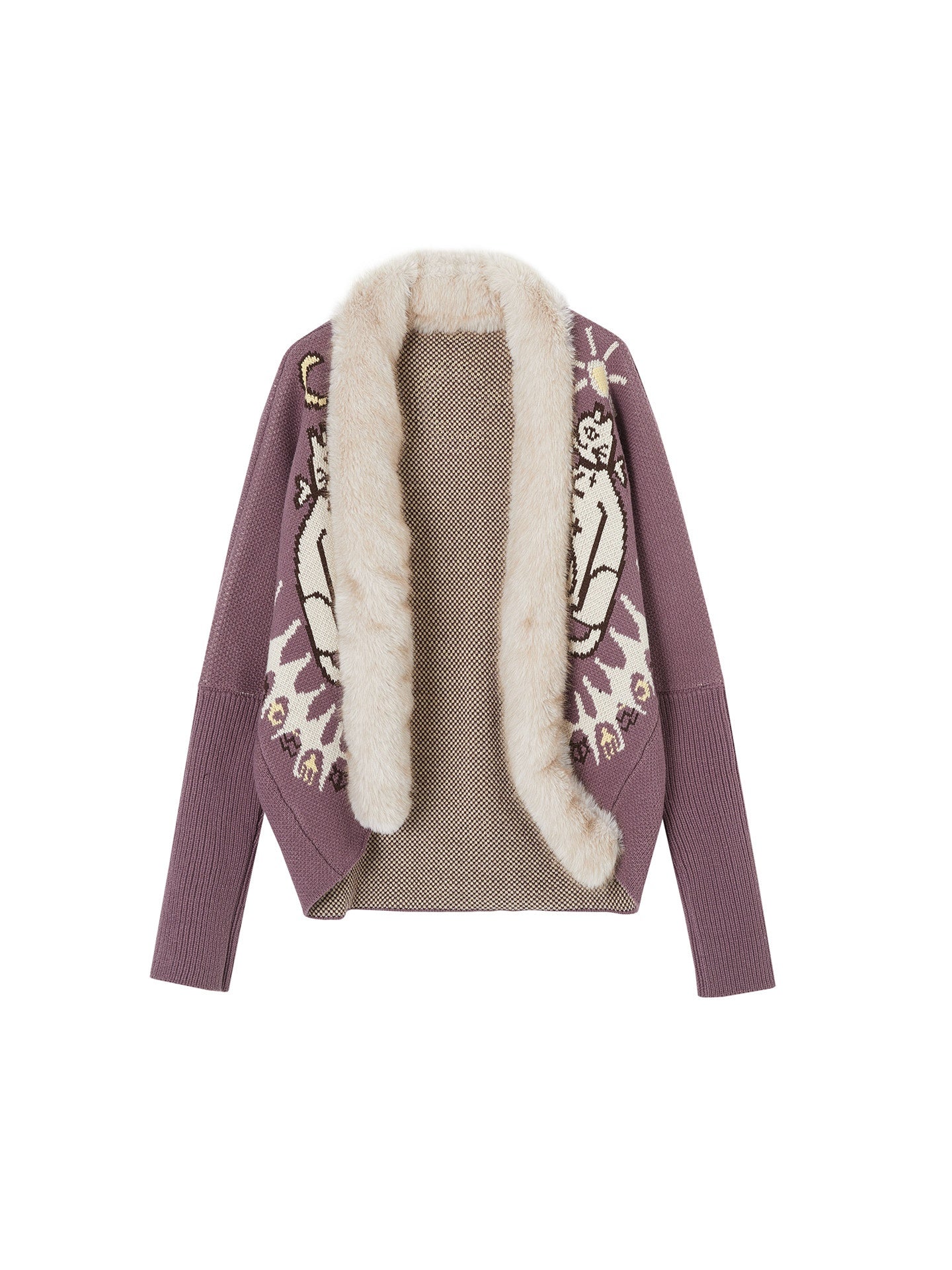 OfAkiva Vintage Cropped Lapel Relaxed Oversized Drop Shoulder Women Cardigans