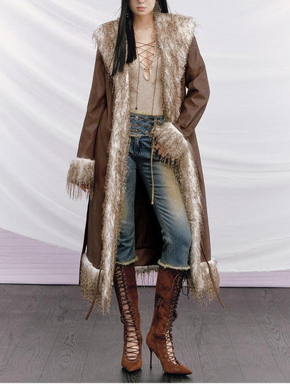 OfAkiva Vintage Distressed Studded Double Button High Waist Women&