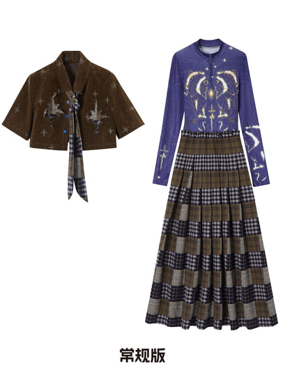 OfAkiva_Vintage_Floral_High_Waist_Slim_Fit_High_Neck_Long_Sleeve_Casual_Maxi_Dresses_MISSTT