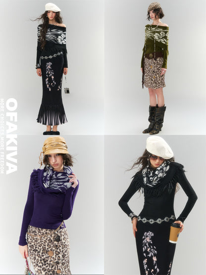 OfAkiva Vintage Jacquard Slim Fit Women&