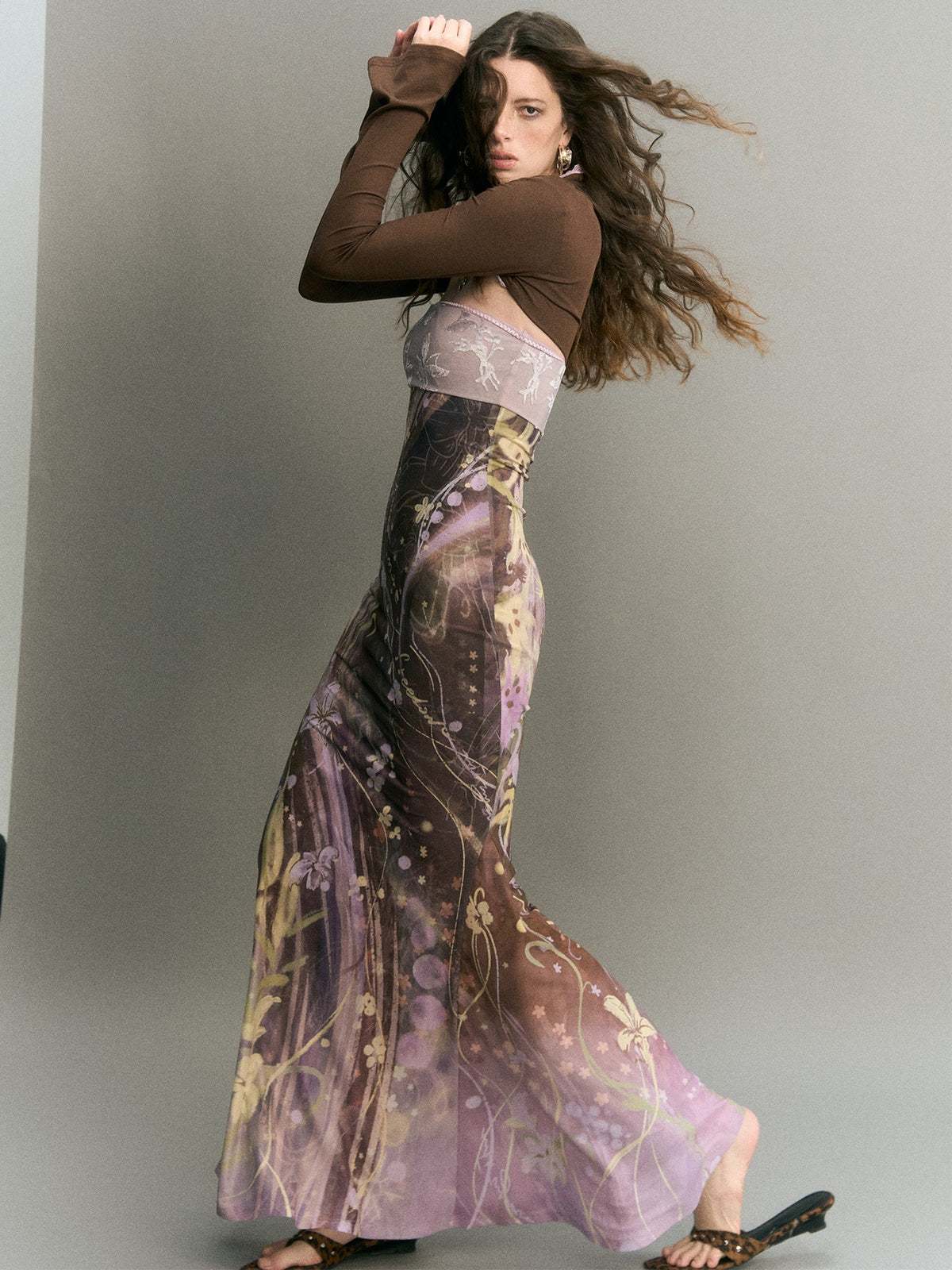 OfAkiva Vintage Print Strapless Two Piece Mermaid Women&