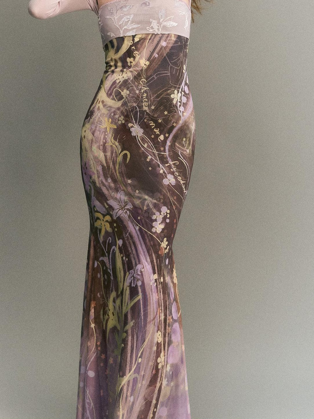 OfAkiva Vintage Print Strapless Two Piece Mermaid Women&