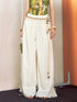 OfAkiva White Cutout Lace Lantern Cinched Ankle Women&