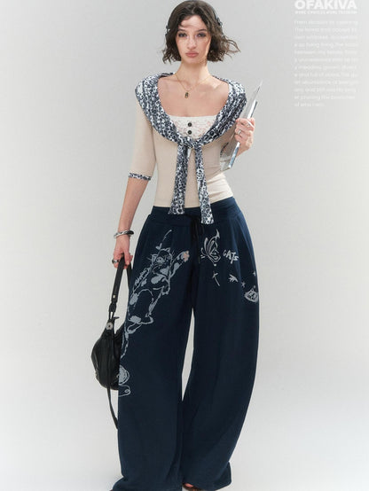 OfAkiva Y2k Faux Layered Knit Slim Fit Women&