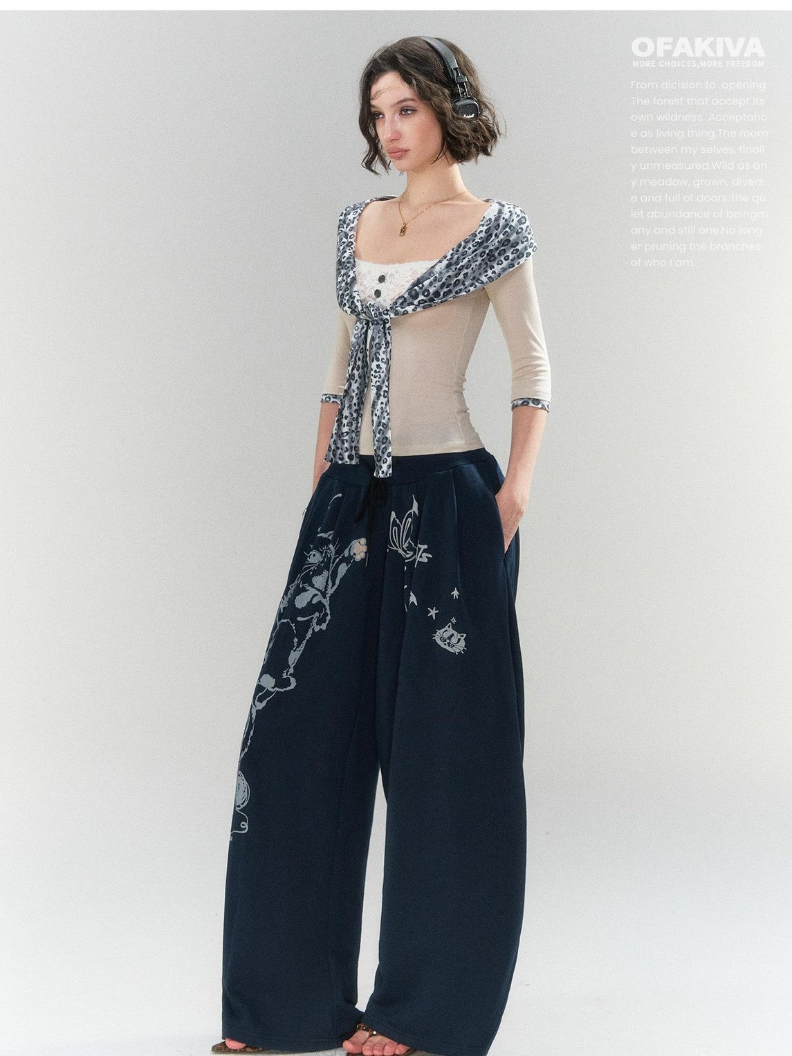 OfAkiva Y2k Faux Layered Knit Slim Fit Women&