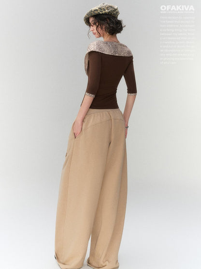 OfAkiva Y2k Faux Layered Knit Slim Fit Women&