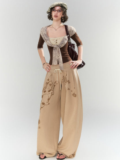 OfAkiva Y2k Faux Layered Knit Slim Fit Women&