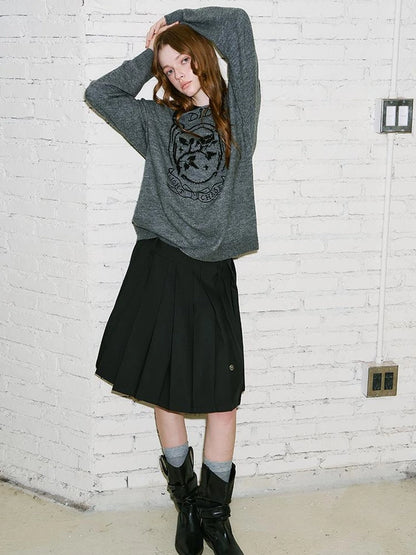 Off Shoulder Rose Jacquard Knit Top With Bow Tie