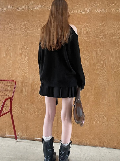 Off Shoulder Rose Jacquard Knit Top With Bow Tie