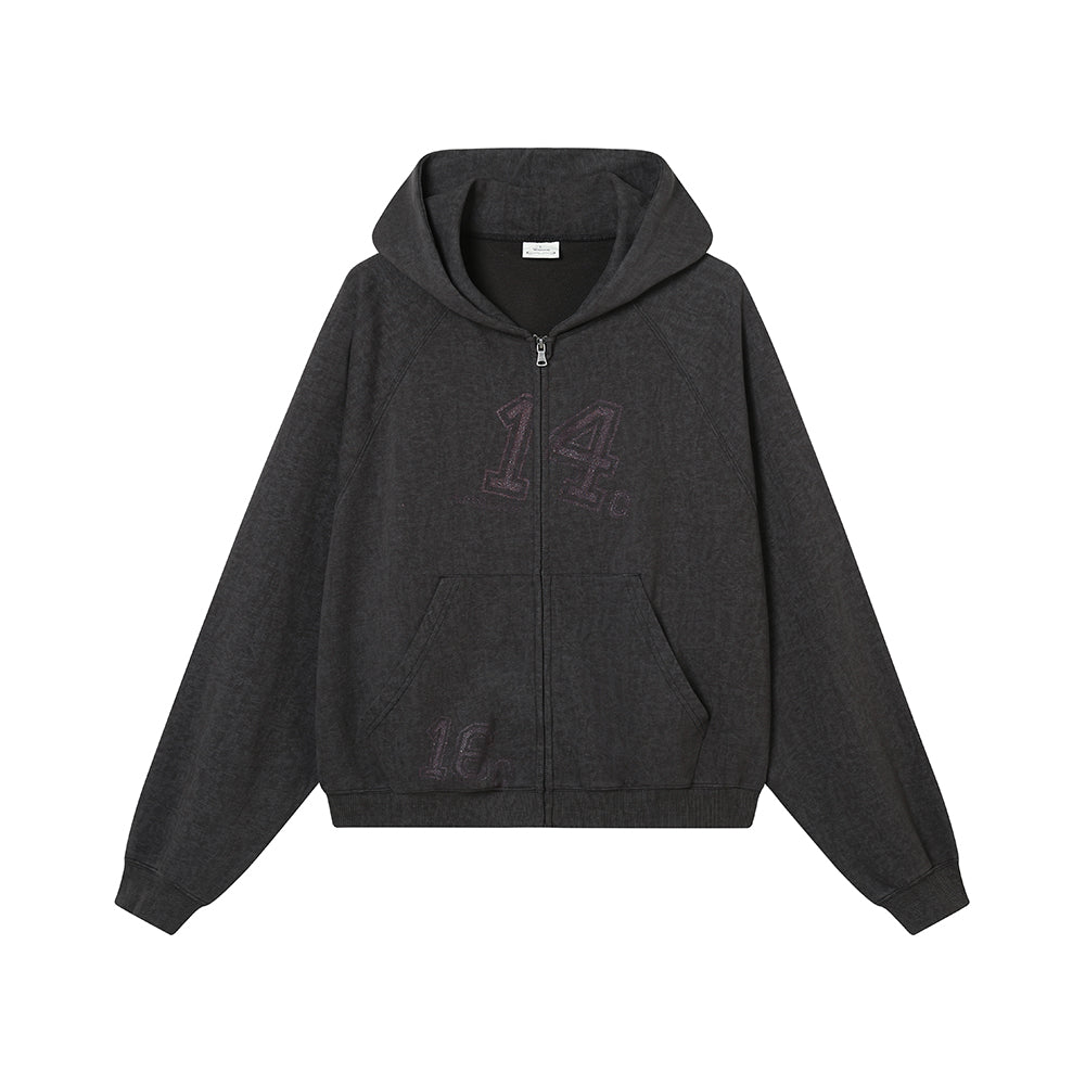 Achihara Renaissance Washed Hoodie V-Neck T-Shirt Long-Sleeve