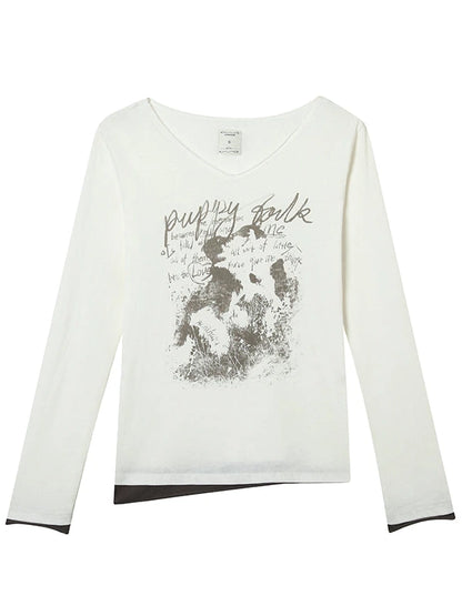 Vintage Sunscreen Pure Color Long Sleeve T Shirt