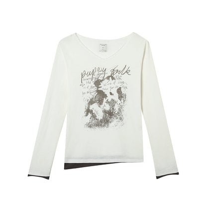 Achihara Vintage Sunscreen Pure Color Long Sleeve T Shirt
