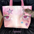 Oogreenapple_Big_Eye_Rhinestone_Print_Single_Strap_Tote_Women&