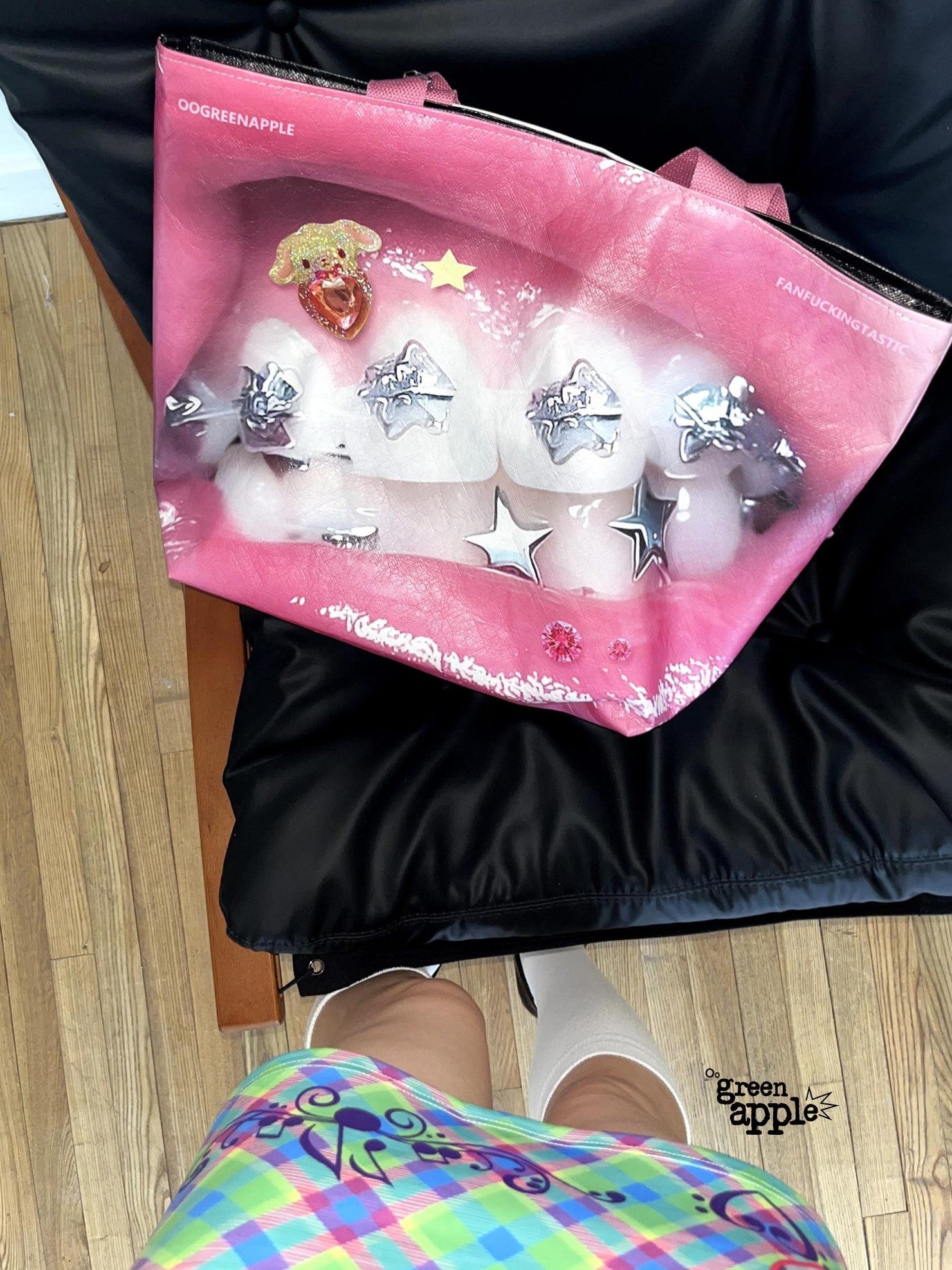 Oogreenapple Big Eye Rhinestone Print Single Strap Tote Women&
