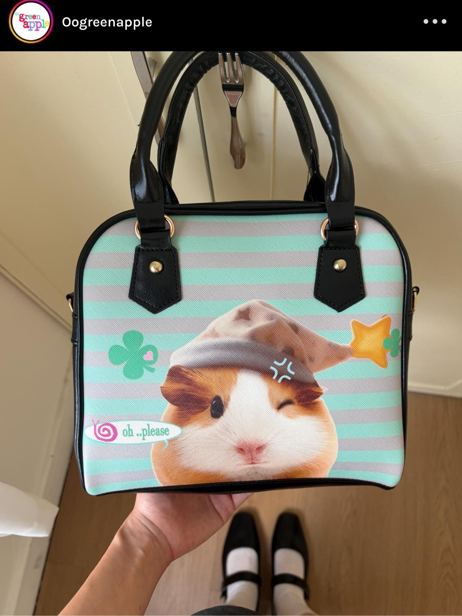 Oogreenapple Boxy Plaid Heart Striped Cartoon Guinea Pig Women&